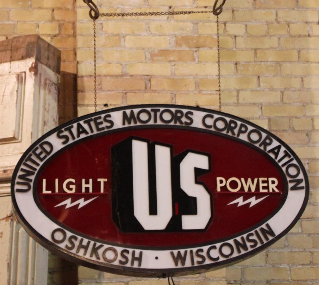 Advertising Sign UNITED STATES MOTORS CORPORATION OSHKOSH WISCONSIN