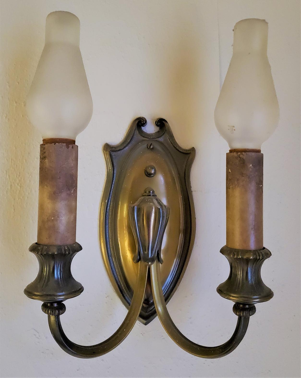 Brass Double-Candle Sconce-s