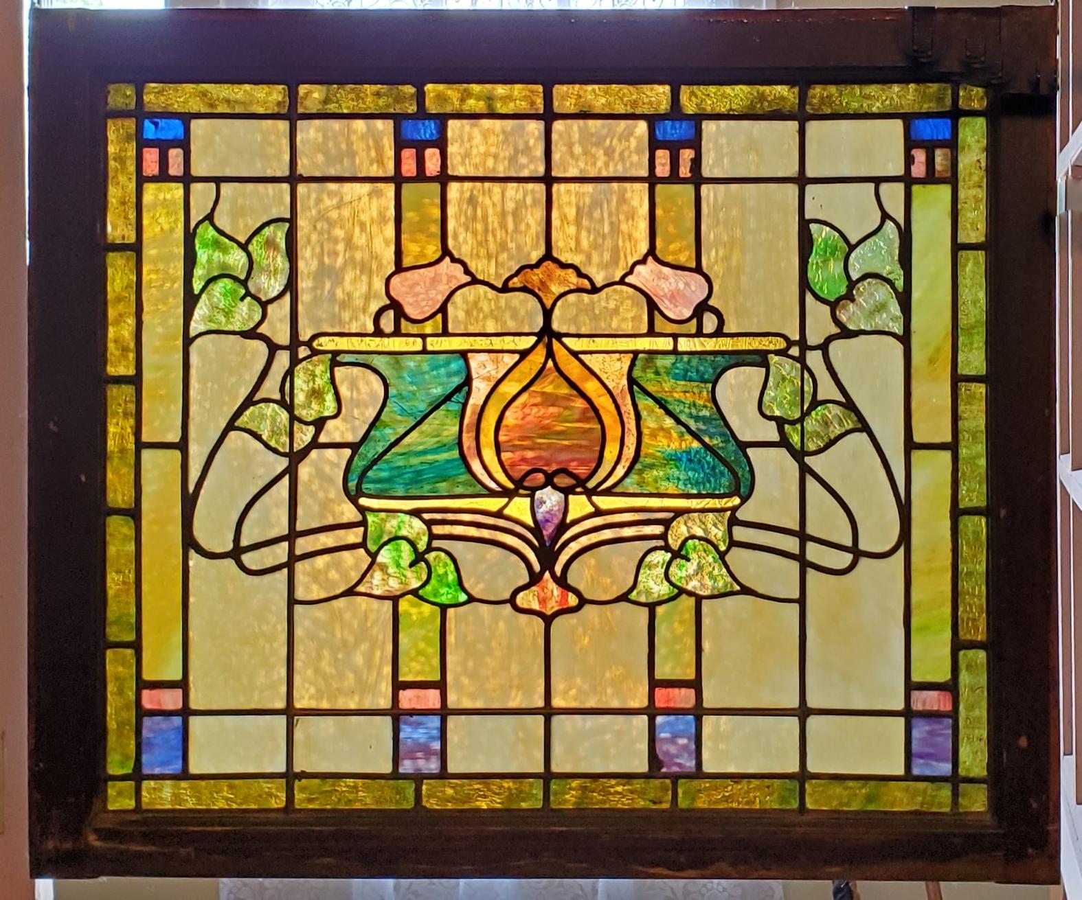 Art Nouveau Stained Glass Window