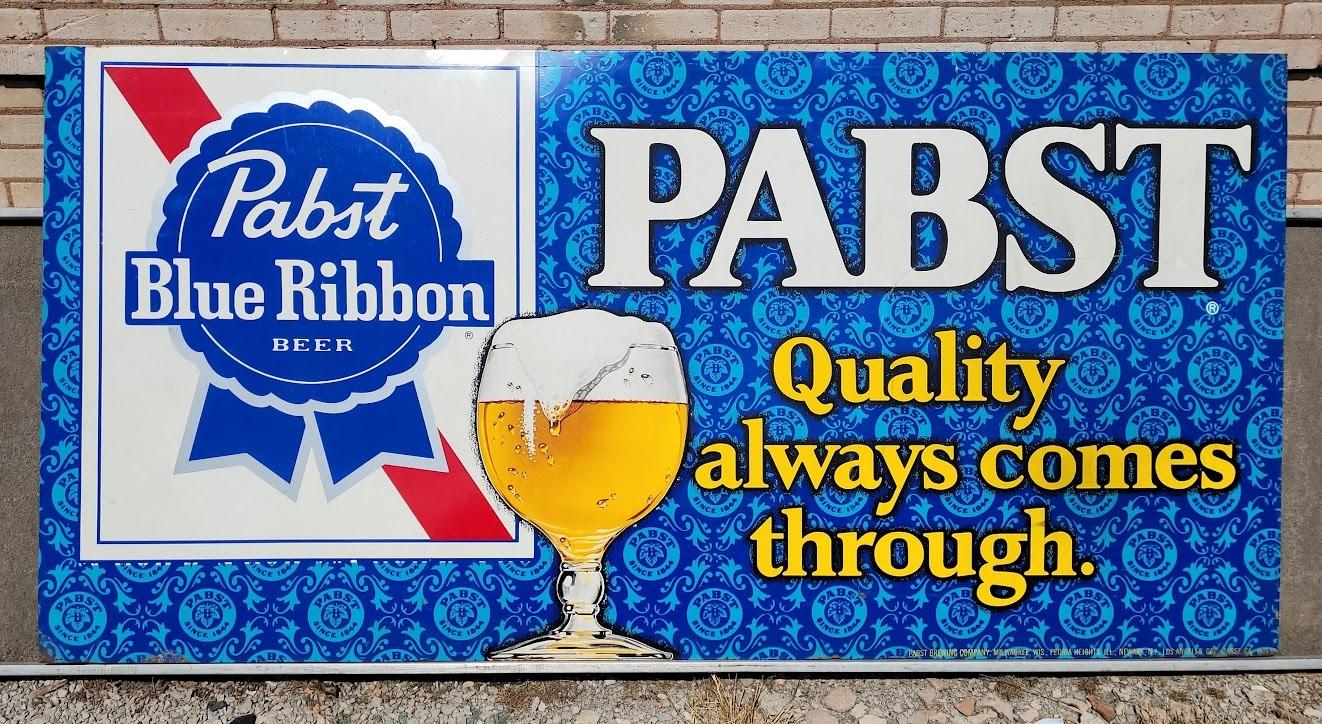 LARGE Antique Original Pabst Blue Ribbon Beer Sign