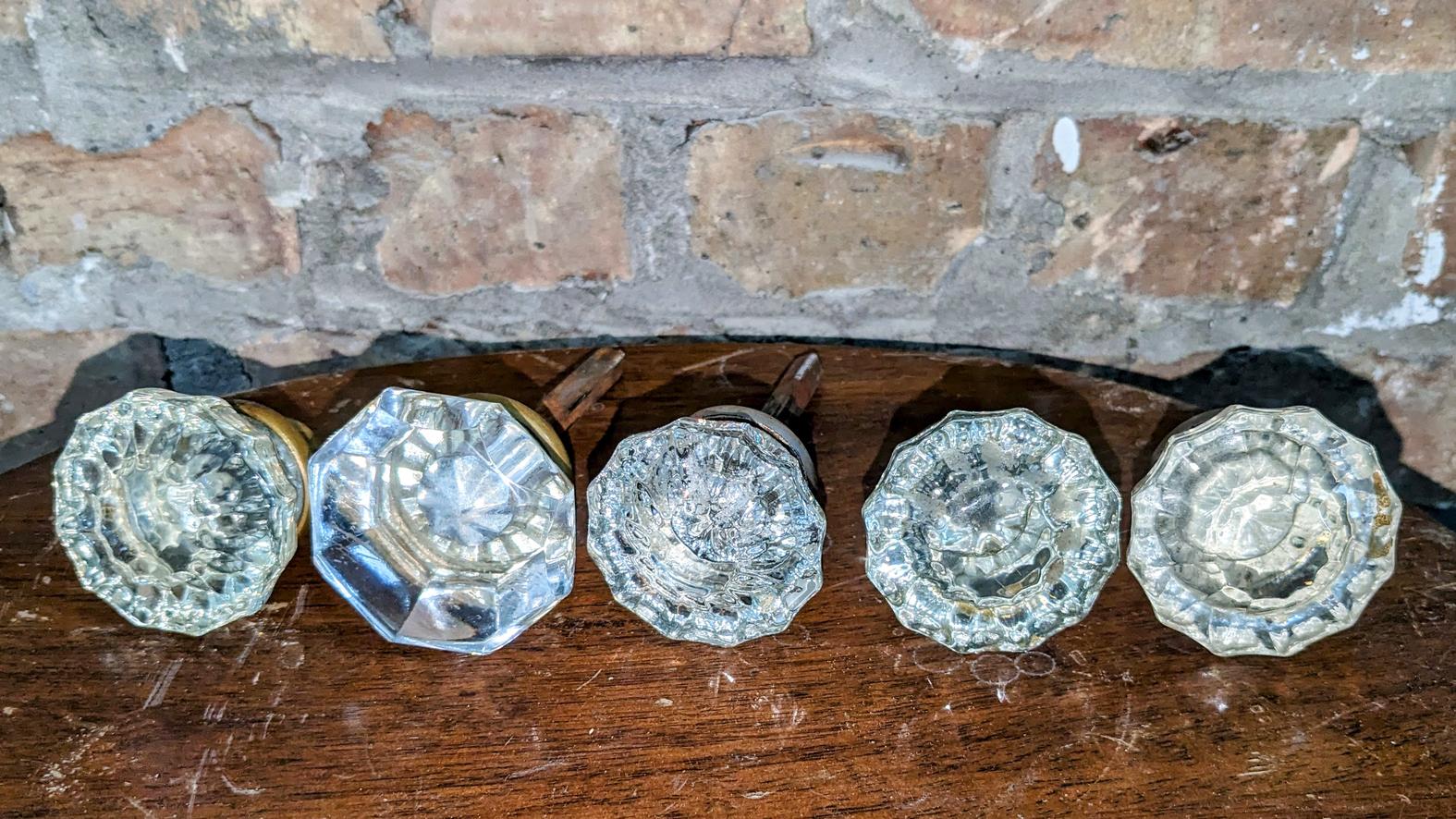 Antique Glass Rosette Knobs