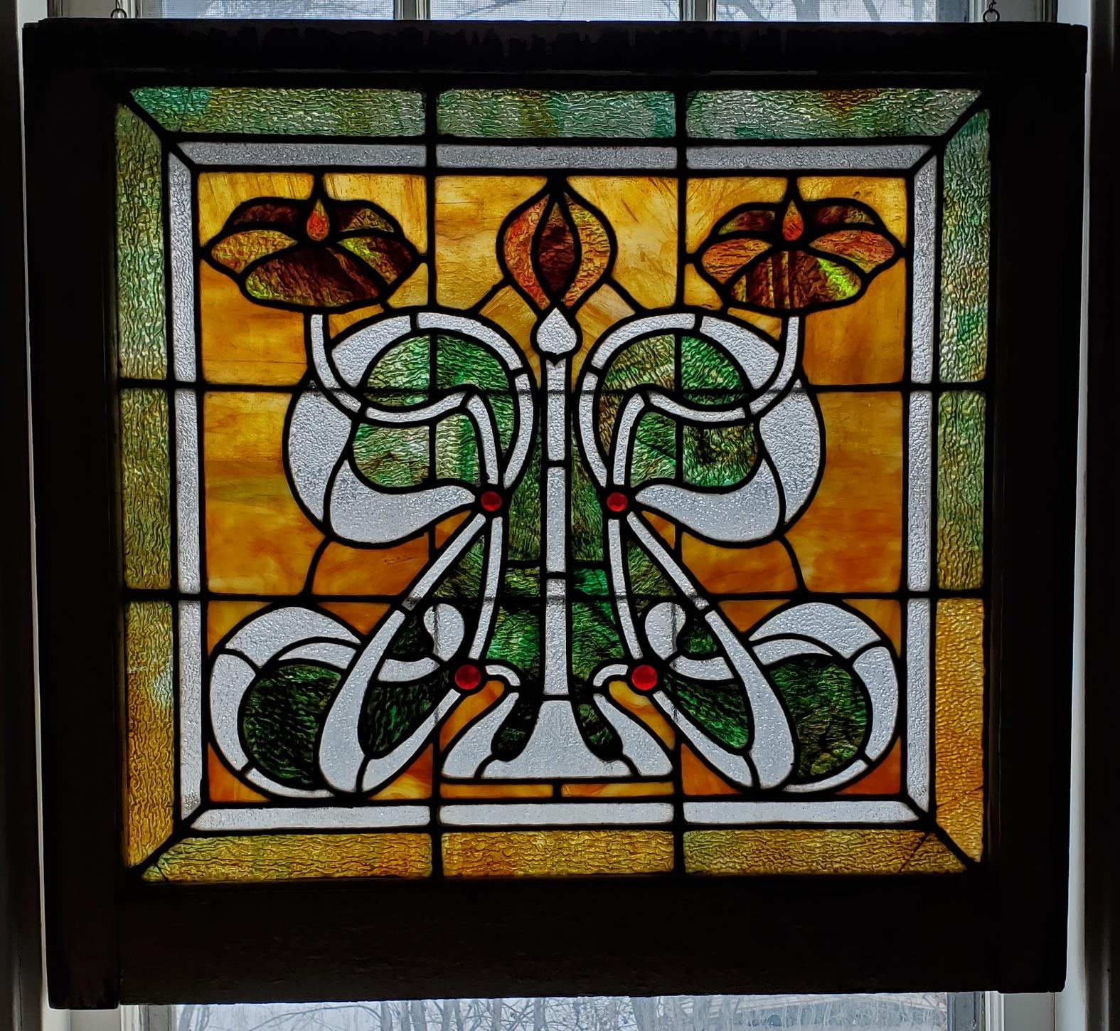 Art Nouveau Stained Glass Window