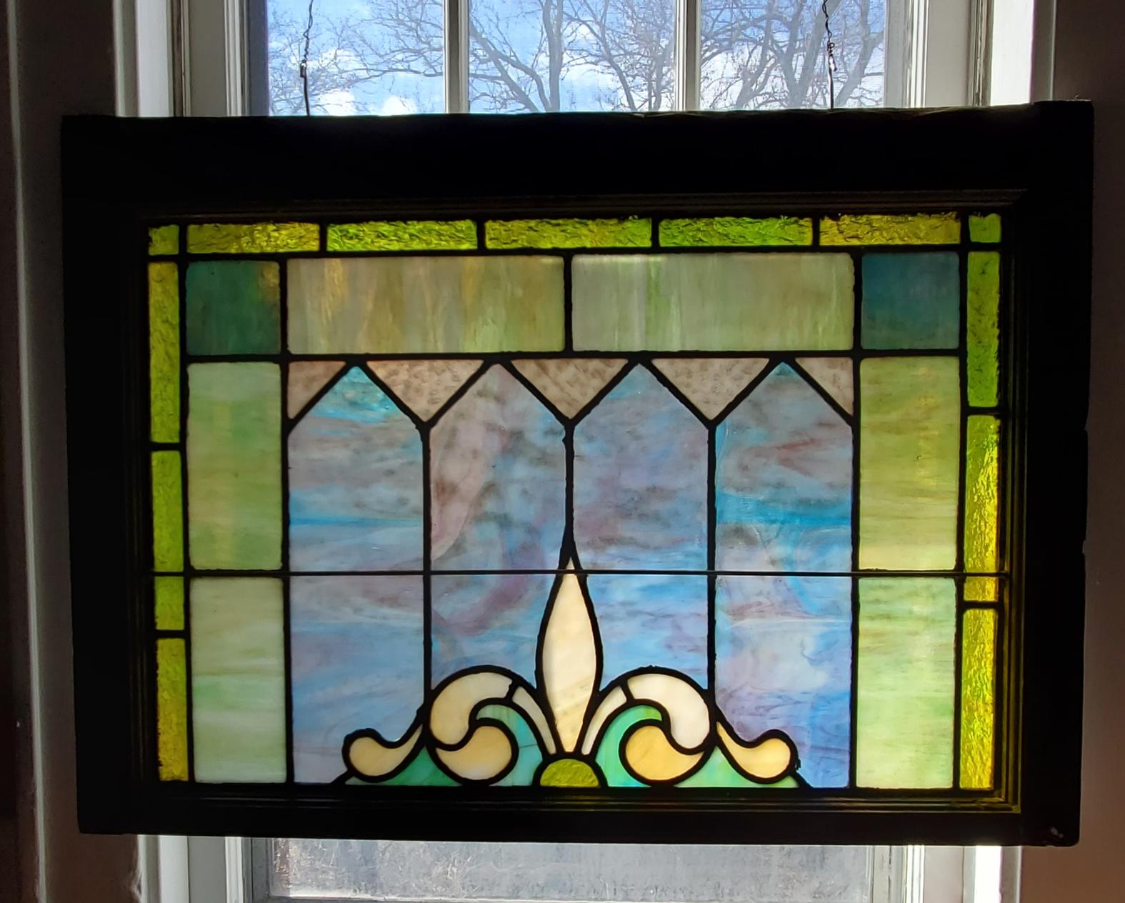 Fleur de Lis in Spring Stained Glass Window 006