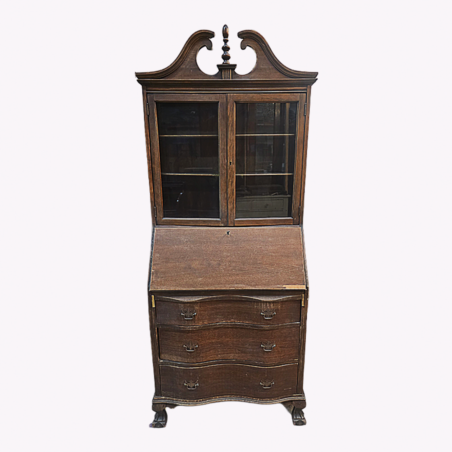 Oak Dresser with Built-in Hutch