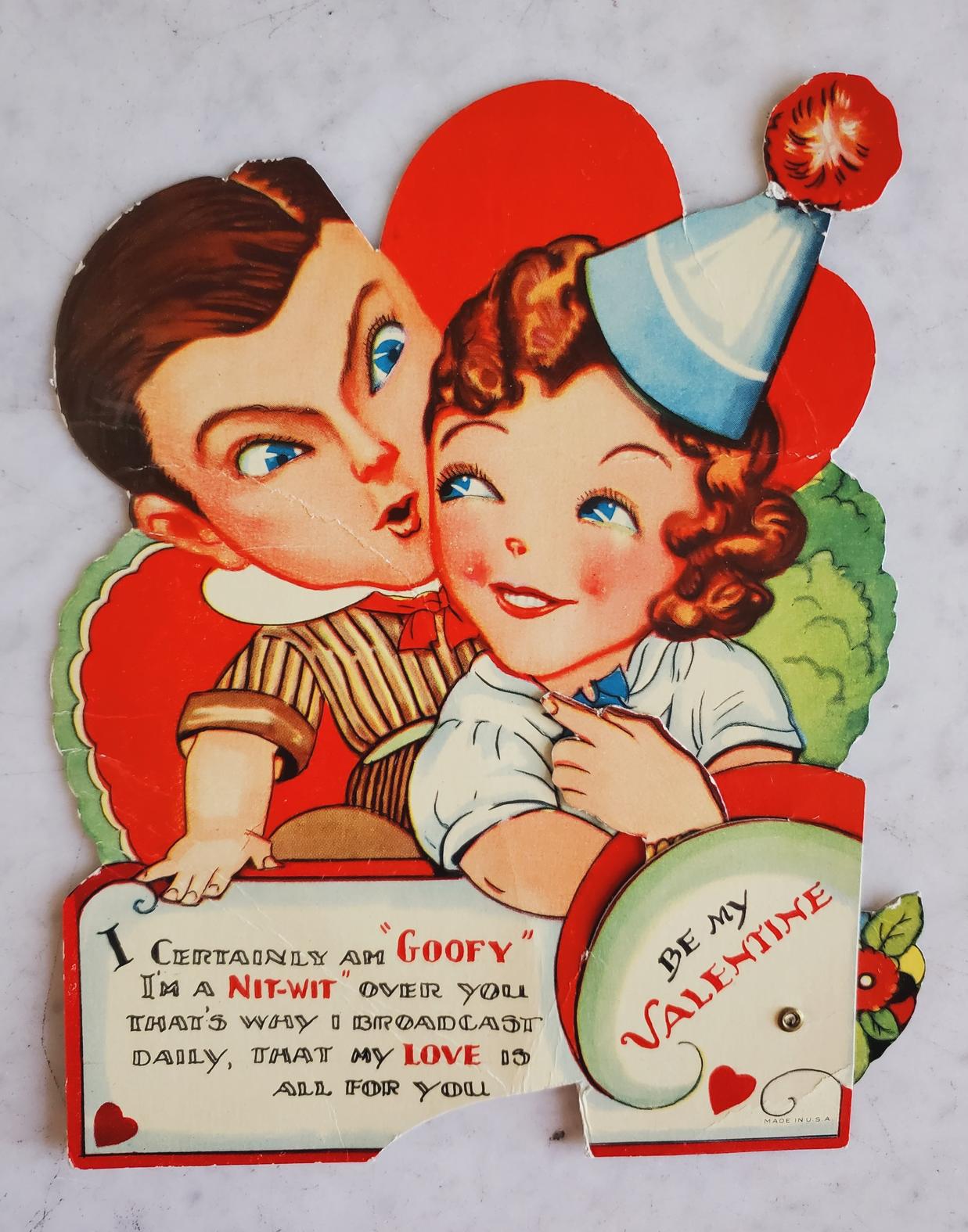 Valentine Card 1930 George Burns Gracie Allen Mechanical