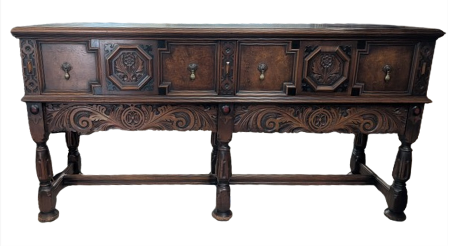 1920's Renaissance Revival Mahogany Sideboard Buffet