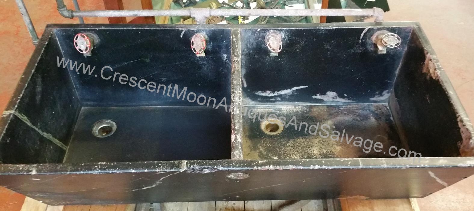 Double Basin Soapstone Sink Crescent Moon Antiques and Salvage