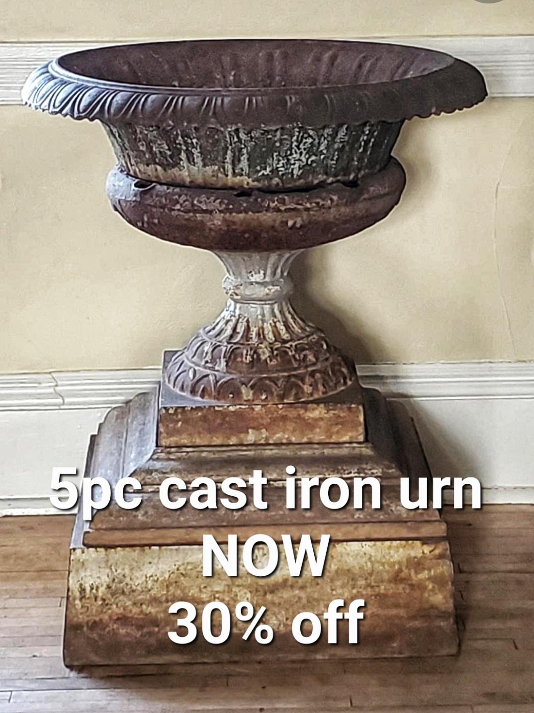 Large Antique Cast Iron Urn